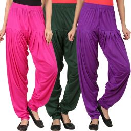 Solid Cotton Viscose Blend Women Harem Pants-image-69