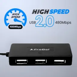 Henture PRODOT Prodot 4 Port USB 2.0 Hub with Hi-Speed Data Transfer, LED USB Hub USB Hub image 3