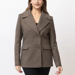 Wool Blend Solid Coat For Women-picture-21