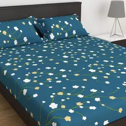 Home Centre Corsica Elegant Multicolour Printed Microfibre Double Bedsheet Set 3 Pcs-2