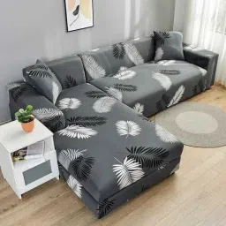 Polycotton Plain 3+3 Seater L-Shape Sofa Cover-image-6