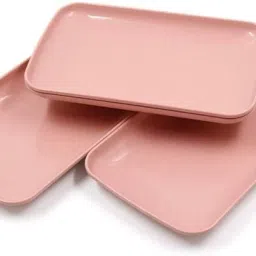 eco-Friendly wheat straw plate (Pink, Pack of 4) Sizzler Tray-22