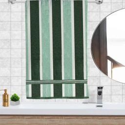 athom living Green 100 % Cotton Patterned 220 GSM Bath Towel-picture-13
