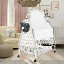 Cradle for kids cradle for baby boy and girl Cradle With Swing & Mosquito Net Bassinet-6
