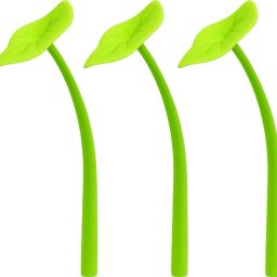 Leaf-Shaped Novelty Gel Pen, Green Color Body, Decorative Design Pen set of 3 Gel Pen-image-23