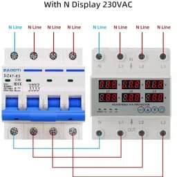 real instruments 3-Phase Automatic Over/Under Voltage Protector with Auto-Reconnect Din-Rail Voltage Guard image 2