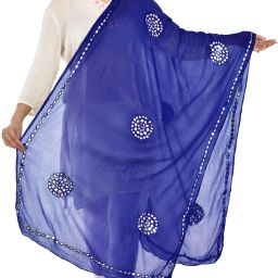 Chiffon Embellished Blue Women Dupatta-image-40