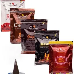 Zipper Dhoop Pouches Combo, (Pack of 5) Rose, Chandan, Guggal, 4 IN 1, Hawan-26