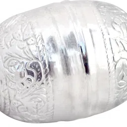 Pure Silver Coconut(nariyal) for sagun, nariyal for pooja and gifting purpose Decorative Showpiece - 5.5 cm-image-69