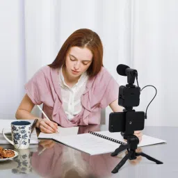 ZOKMOB Mobile Vlogging Kit with Microphone Tripod Stand and LED Light Vlogging Mobile Tripod Kit, Tripod Bracket, Tripod, Monopod, Monopod Kit-36
