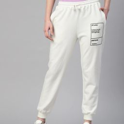 Women Printed White Track Pants-image-68