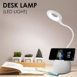 gesto Rechargeable Table Lamp , 3 Level Brightness With Pen And Mobile Holder Study Lamp image 3