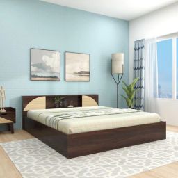 mintwud from pepperfry Vida Queen Size Bed With Headboard & Box Storage in Walnut Melamine Finish-picture-34