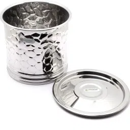 Stainless Steel Hammered Smart Pavali Drum with Lid - 1 Unit - 14 Kg (Dim -30cm) Hammered Pavali Drum - 14 kg 14 L Drum-image-49