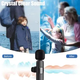 gentle e kart ® 2 in 1 K8 Wireless Microphone, Digital Mini Portable Recording Clip Mic Microphone image 4