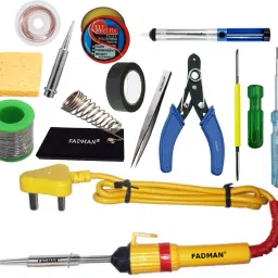 13 IN 1 SOLDERING IRON KIT (SET OF 13) | SOLDER WIRE | SOLDERING PASTE FLUX | DESOLDERING PUMP | WIRE CUTTER | SOLDERING IRON BIT | SPONGE | 2 IN 1 SCREW DRIVER | TESTER | TWEEZER | HARDWARE TAPE | STAND | DESOLDERING WICK | SOLDERING IRON 25 W Simple-29