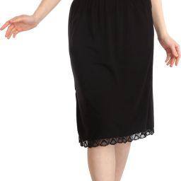 Women Solid Straight Black Skirt-image-67