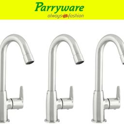 Uno Pillar Tap Swan neck for Wash Basin – Brass Body, set of 3 pic 408 Swan NeckPillar Tap for Wash Basin , Chrome Finish, Single Lever Faucet Pillar Tap Faucet-image-86