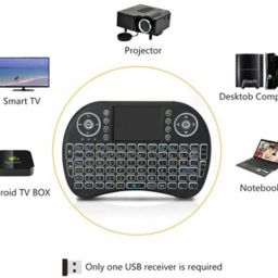 tobo keyboard Mini Wireless Keyboard 2.4G with Touchpad Handheld Keyboard 2.4G mini wireless keyboard I8 dry battery lithium battery tricolor backlight Analog Portable Keyboard image 4