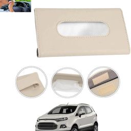Beige Leatherite Rectangle Shape Fancy Design Tissue Dispencer For Car-317 Vehicle Tissue Dispenser-image-11