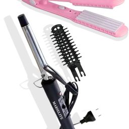 MARSELITE Combo of Professional 471B Hair Curler & Hair Crimper Machine Hair Rollers Electric Hair Curler-image-10