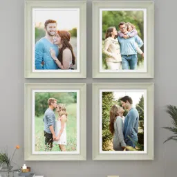 art street White Synthetic Wood Cave Premium Quality, Set Of 4 Collage Photo Frames-picture-38