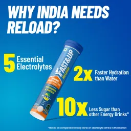 fast&up Reload Instant Electrolyte Energy Drink, Effervescent Tablets, Lime & Lemon image 5
