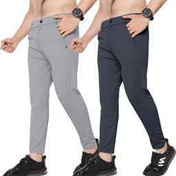 Pack of 2 Men Regular Fit Multicolor Polycotton Trousers-image-7