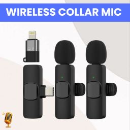 K9Dual Wireless Microphone Plug& Bluetooth Collar Mic forLive Stream/YoutubeP258 Microphone-image-0