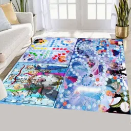 muren Cartoon Printed Jumbo Floor Mat 3 in 1 Ludo, Snake Ladder & Roadside Town Game Big Size Mat 4 X4 Feet with 4 Inch Dice & 16 Tokens-picture-46