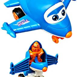 Mini Friction Power Aeroplane Toy with De-Formation Robot Function for Kids|K13-7
