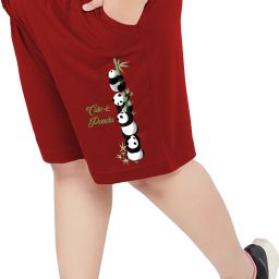 Graphic Print Women Red Casual Shorts-image-93