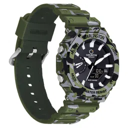 CARLINGTON Printed Dial & Analogue and Digital Watch CT 3322 Army image 2