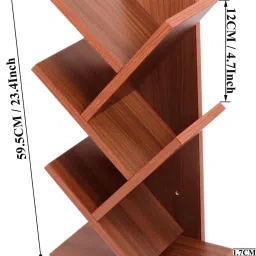 mahaakaay Studio Desk Organizer Wood Book Shelf Bookcase Space Saving Holder CW Engineered Wood Open Book Shelf image 4