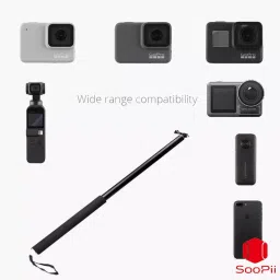 Soopii Extendable Selfie Stick for GoPro & Action Cameras | Lightweight Handheld Monopod with 1/4" Thread & Wrist Strap | Compatible with GoPro Hero 12/11/10/9, DJI Osmo, Insta360 & More – Travel & Vlogging Accessory Bluetooth Selfie Stick image 4