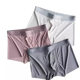 Men's Underwear Ice Silk Seamless Boxer Briefs Breathable Ultra-Soft Panties Antibacterial Multicolor Free Size (XL, 2) image 2
