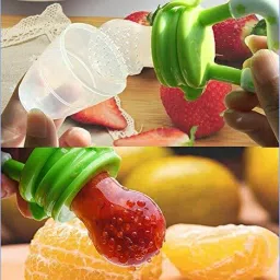 kistapo Food/Fruit Nibbler with Extra Mesh, Soft Pacifier/Feeder, Teether For Baby Feeder image 2