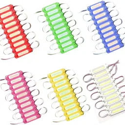 (10 Pc Each Red Green Blue Yellow White Pink)60 Pcs 12V DC Capsule 2W LED Module Car Fancy Lights-42