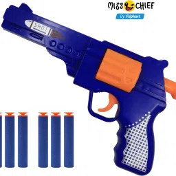 Pistol Soft Blaster Manual Soft Bullet Dart Shooting Toy with 6 Safe Foam Bullet Guns & Darts-image-43