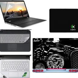 SDM 5in1 Combo of Premium Quality, HD, UV Printed, Protected, Bubble Free, Scratchproof, Washable, Easy to Install Laptop Skin/Sticker/Vinyl/Cover for 15.6 inches on 3M Vinyl with Screen Guard and Key Protector, pelmrest skin, gaming mouse-pad (natural images for brain relaxation at working time) Combo Set 033 Combo Set-image-41