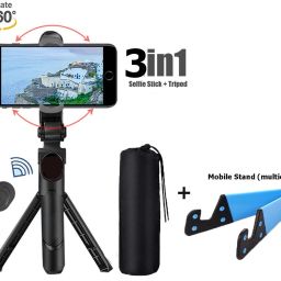 POZUB Bluetooth Foldable Mini Tripod Selfie Stick Monopod Mobile Phone Holder Stand Tripod, Monopod, Monopod Kit, Tripod Kit, Tripod Clamp, Tripod Bracket, Tripod Ball Head-24