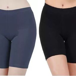 houseofcommon Pack of 2 Solid Women Multicolor Cycling Shorts-picture-14