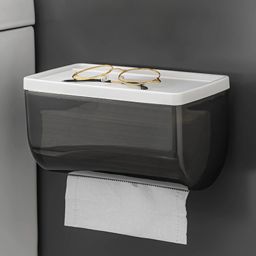Magic Sticker Series Tissue Rolls Of 100% Waterproof With Mobile Stand Pack Of 1 Acrylic Toilet Paper Holder-16