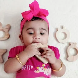 shreeja shilpcraft Made with Natural Neem Wood Combo pack of 4 shapes Teether image 4