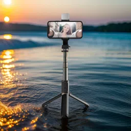Clairbell HW7_R1S Bluetooth Selfie Sticks with Remote and Selfie Light Single Gimbal for Mobile-23