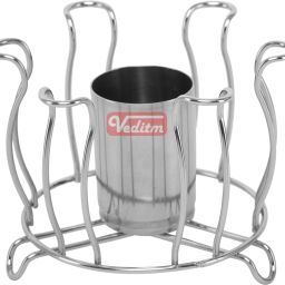 Steel Glass Stand and Spoon Organiser for Glasses and Cutlery Glass Holder Kamal Stainless Steel Glass Holder-0