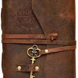 Finished Leather Compass Embossed Journal With 100% Recycled Handmade Paper A5 Diary Un-ruled 200 Pages-22