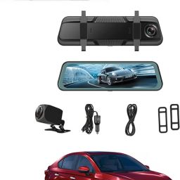 Digital 9.66inch Mirror DVR Full Touch Screen With TFT/Night Vision For Car-58 Black LED-image-101