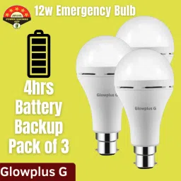 Pack of 3 – 12W Power Cut Emergency Bulbs | Rechargeable Inverter Lights 3 hrs Bulb Emergency Light-36