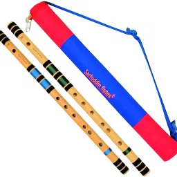 sarfuddin flutes Combo Set C Natural Medium & C Sharp Medium Right Hand With PVC Carry Bag Bamboo Flute image 2